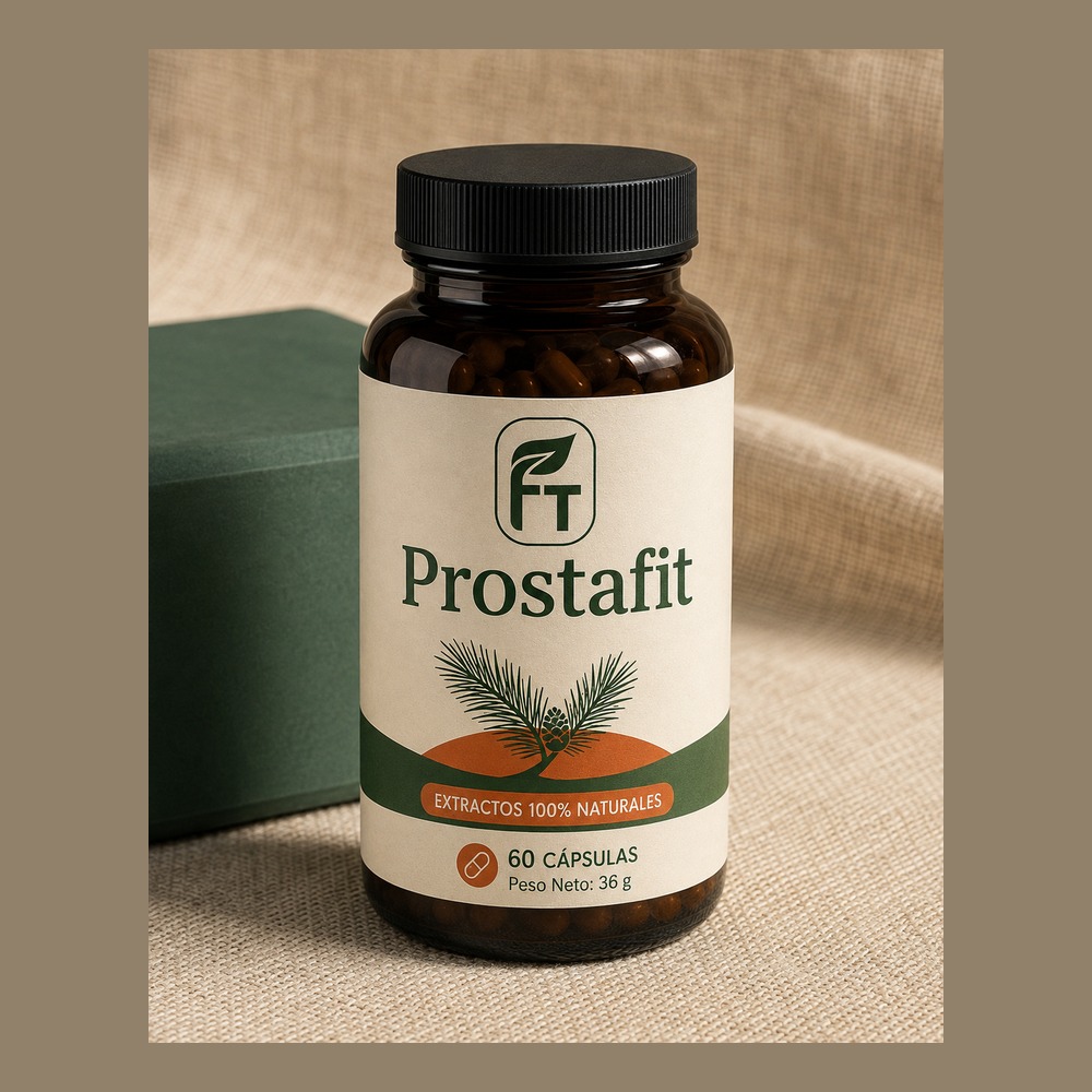 Envase de Prostafit con etiqueta legible